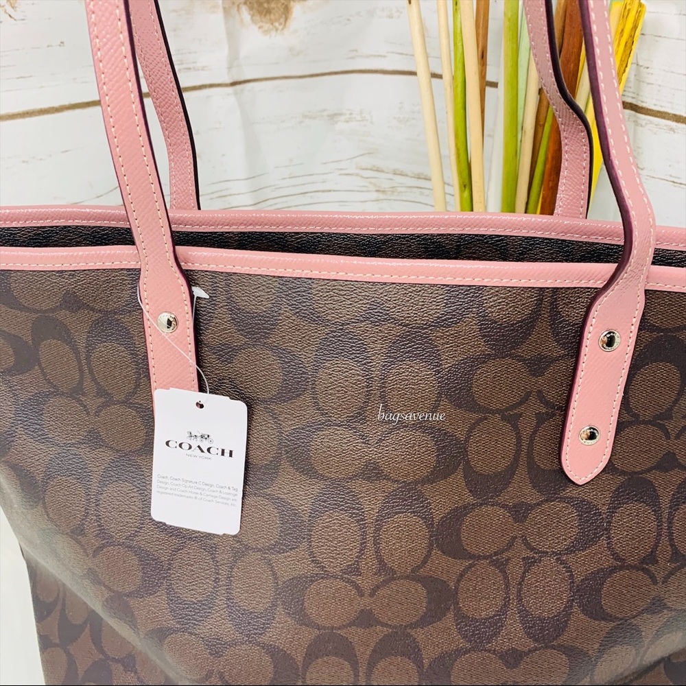 Coach brown dusty rose pink tote NWT - Picture 6 of 8